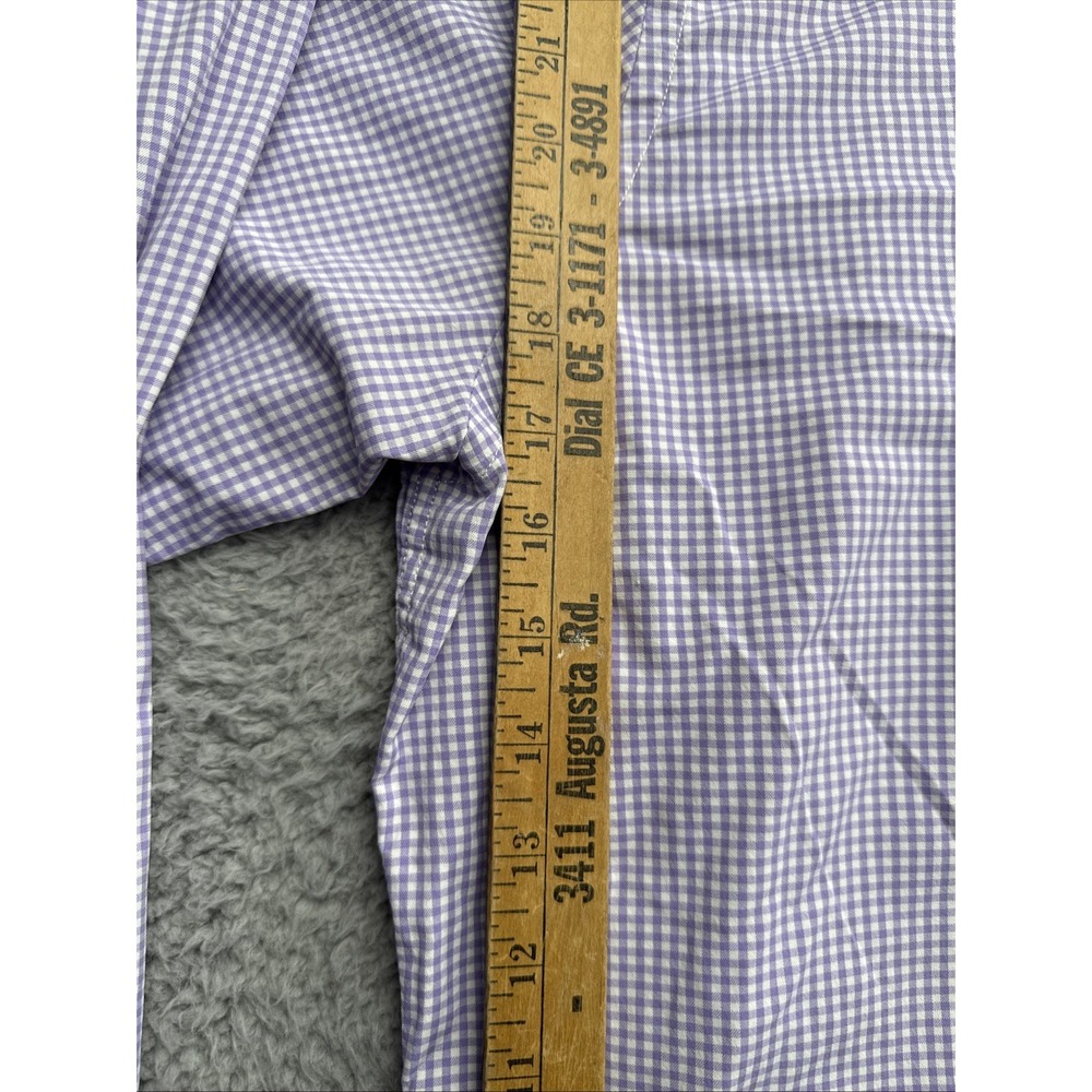 Peter Millar Summer Comfort Dress Shirt Mens XL Purple Chk Performance Button Up